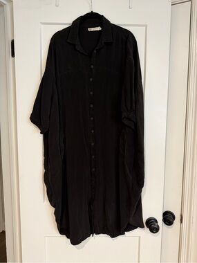 SBJ Austin 100% Cupro Oversized Shirt Dress Tunic • OS